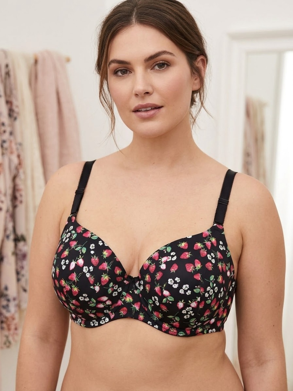 torrid Black Strawberry Print T-Shirt Bra